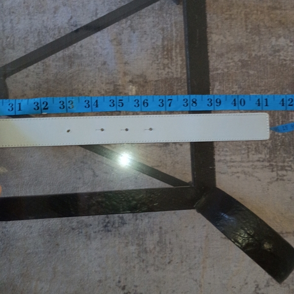 Vintage Bottega Veneta Blue & Gold Leather Belt size Large 33-36 - Picture 11 of 16